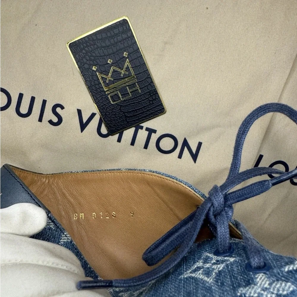 LOUIS VUITTON MONOGRAM DENIM DERBY BOOTS - Picture 9 of 12